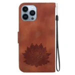 Lotus Embossed Leather Phone Case, For iPhone 13 Pro, For iPhone 13, For iPhone 12 / 12 Pro - Image 3