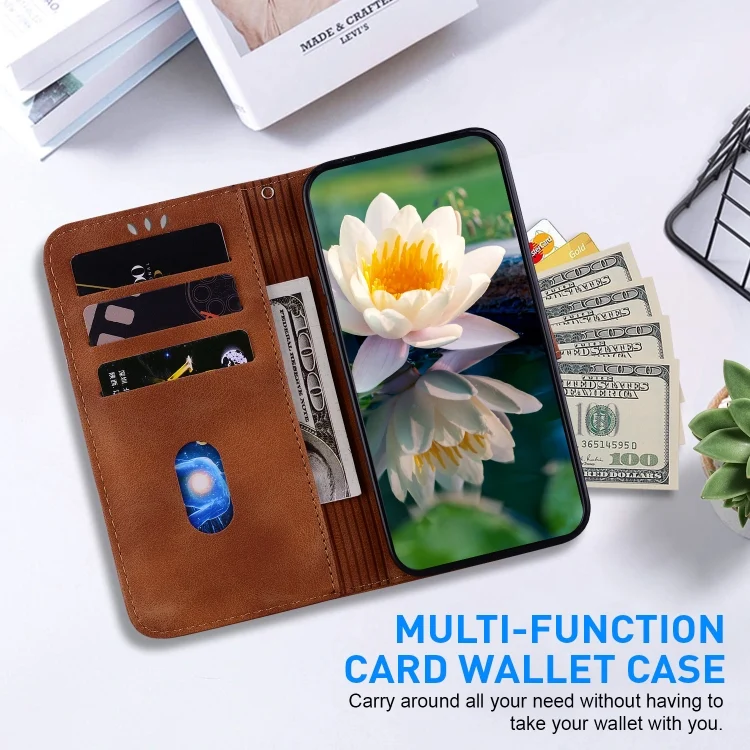 EDA006679611A_3.webp Lotus Embossed Leather Phone Case, For iPhone 13 Pro, For iPhone 13, For iPhone 12 / 12 Pro - Image 4