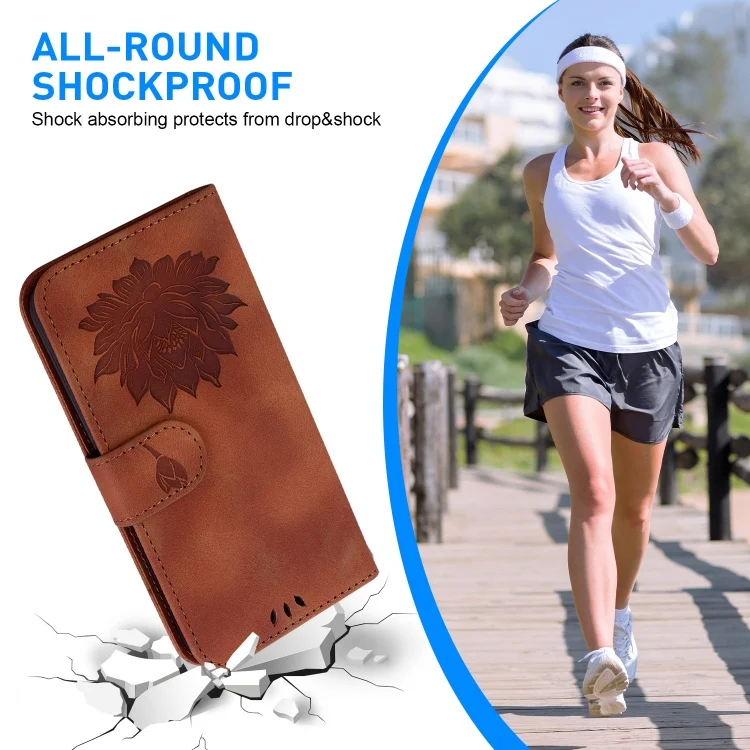 EDA006679611A_5.webp Lotus Embossed Leather Phone Case, For iPhone 13 Pro, For iPhone 13, For iPhone 12 / 12 Pro - Image 6