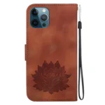 Lotus Embossed Leather Phone Case, For iPhone 12 Pro Max, For iPhone 11, For iPhone XR - Image 3
