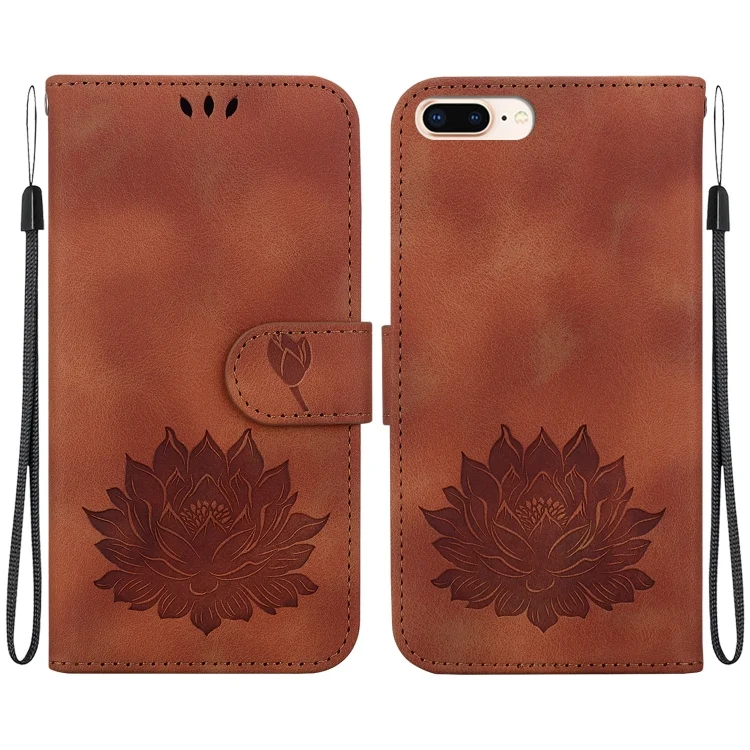 Lotus Embossed Leather Phone Case, For iPhone 8 Plus / 7 Plus