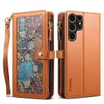 ESEBLE Star Series Lanyard Zipper Wallet RFID Leather Case, For Samsung Galaxy S24 Ultra 5G, For Samsung Galaxy S24+ 5G