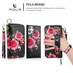 POLA Flower Multi-functional Zipper Wallet Leather Phone Case, For Samsung Galaxy S23+ 5G, For Samsung Galaxy S23 5G, For Samsung Galaxy S22 Ultra 5G, For Samsung Galaxy S22+ 5G - Image 3