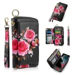 POLA Flower Multi-functional Zipper Wallet Leather Phone Case, For Samsung Galaxy S22 5G