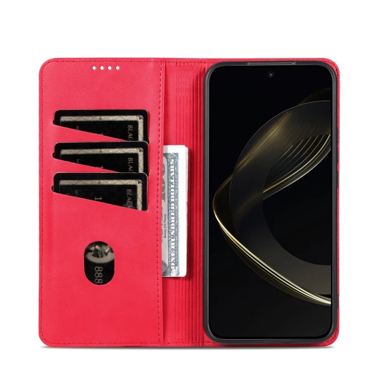 EDA006708804A_3.webp AZNS Magnetic Calf Texture Flip Leather Phone Case, For Samsung Galaxy S25 Ultra 5G, For Samsung Galaxy S24 FE 5G - Image 4
