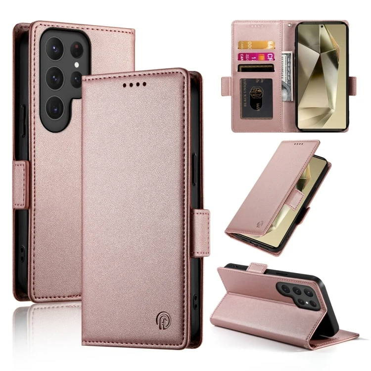Side Buckle Magnetic Frosted Leather Phone Case, For Samsung Galaxy S24 Ultra 5G, For Samsung Galaxy S24+ 5G