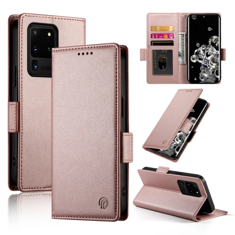 Side Buckle Magnetic Frosted Leather Phone Case, For Samsung Galaxy S20 Ultra 5G, For Samsung Galaxy S20+ 5G
