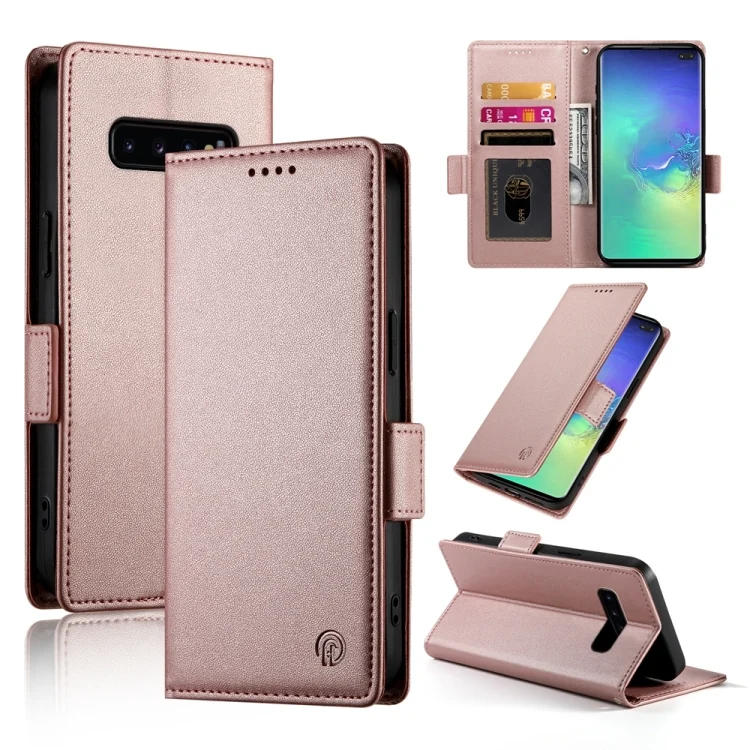 Side Buckle Magnetic Frosted Leather Phone Case, For Samsung Galaxy S10+, For Samsung Galaxy S10
