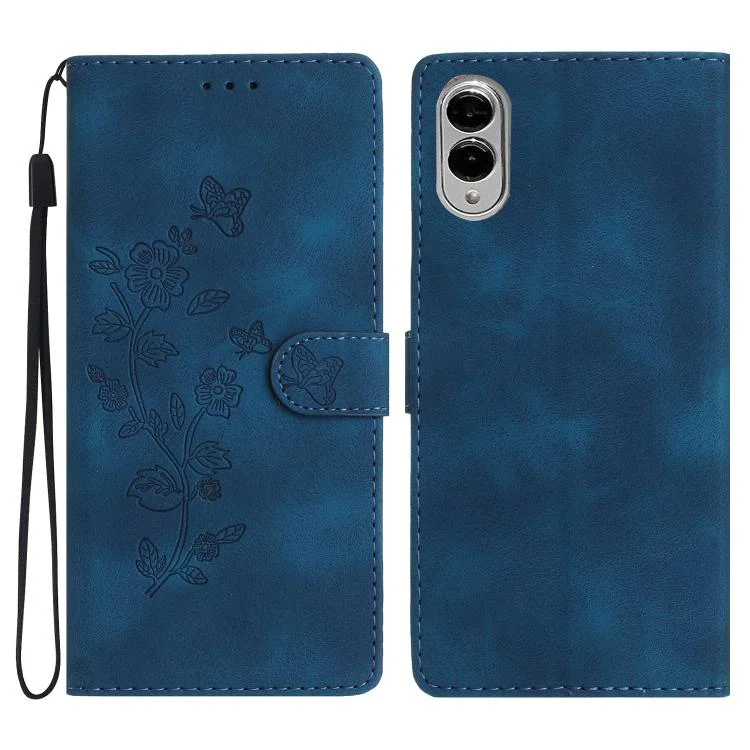 Flower Butterfly Embossing Pattern Leather Phone Case, For Samsung Galaxy S25 Edge 5G, For Samsung Galaxy S25 5G, For Samsung Galaxy S25+ 5G