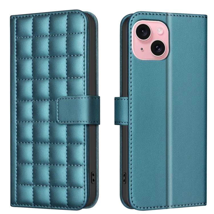 Square Texture Leather Phone Case, For iPhone 15, For iPhone 14 / 13, For iPhone 14 Pro