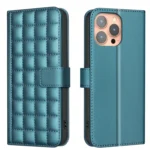 Square Texture Leather Phone Case, For iPhone 15 Pro Max, For iPhone 15 Pro, For iPhone 15 Plus / 14 Plus