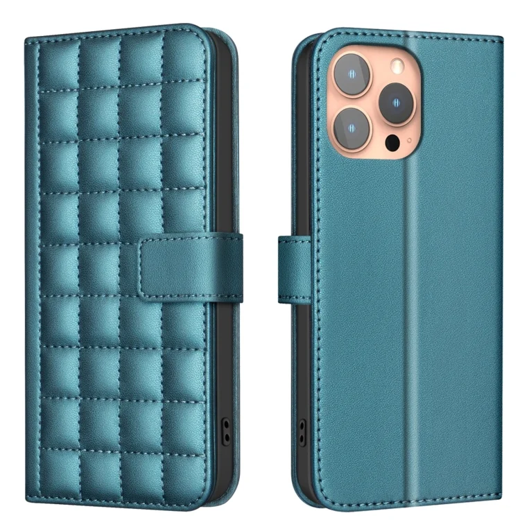 Square Texture Leather Phone Case, For iPhone 16 Pro, For iPhone 16 Plus, For iPhone 16