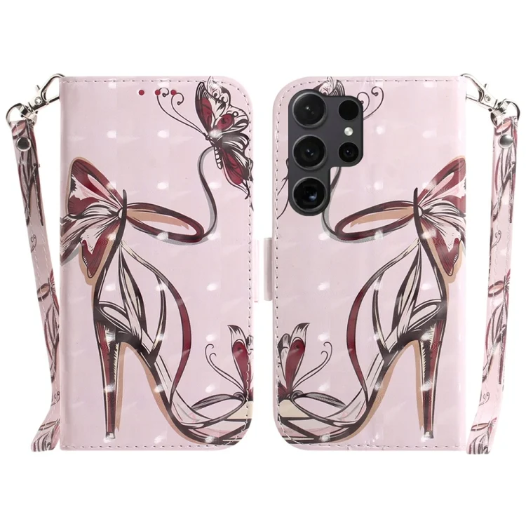 3D Colored Horizontal Flip Leather Phone Case, For Samsung Galaxy S25 Ultra 5G