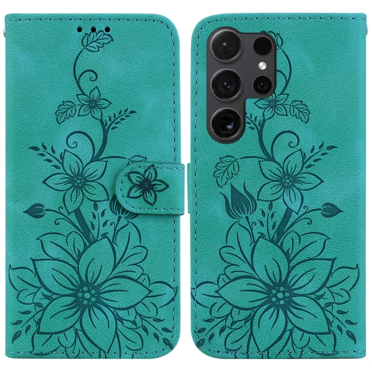 Lily Embossed Leather Phone Case, For Samsung Galaxy S25 Ultra 5G, For Samsung Galaxy S24 FE 5G