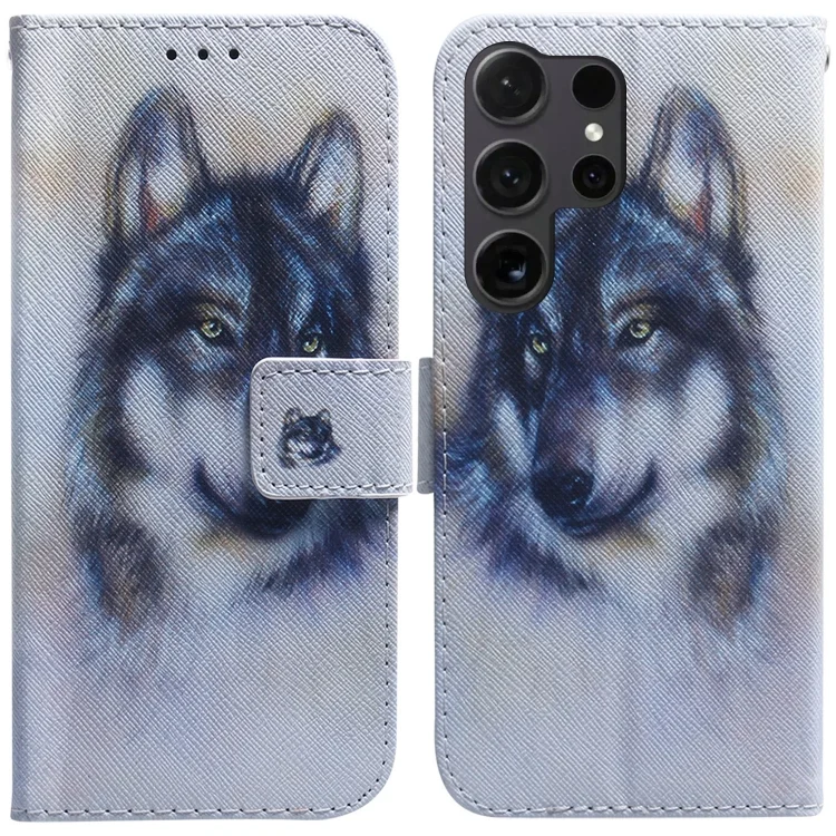 Coloured Drawing Flip Leather Phone Case, For Samsung Galaxy S25 Ultra 5G, For Samsung Galaxy S24 FE 5G
