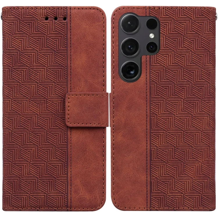 Geometric Embossed Leather Phone Case, For Samsung Galaxy S25 Ultra 5G, For Samsung Galaxy S24 FE 5G