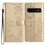 Butterflies and Flowers Leather Phone Case, For Samsung Galaxy S10