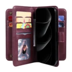 Multi-Function Wallet 10 Card Slots Leather Phone Case, For iPhone 17 Pro Max, For iPhone 17 Pro, For iPhone 17 - Image 7