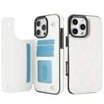 Double Buckle Rhombic PU Leather Phone Case, For iPhone 16 Pro Max, For iPhone 16 Pro - Image 2