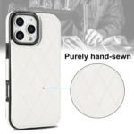 Double Buckle Rhombic PU Leather Phone Case, For iPhone 16 Pro Max, For iPhone 16 Pro - Image 7