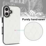 Double Buckle Rhombic PU Leather Phone Case, For iPhone 16 Plus, For iPhone 16 - Image 7