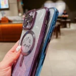 Dual-Love Leaves Gradient Glitter Bracelets Magsafe TPU Phone Case, For iPhone 11 Pro Max, For iPhone 11, For iPhone 11 Pro - Image 5