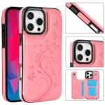 Double Buckle Butterfly Embossing PU Phone Case, For iPhone 16 Pro Max, For iPhone 16 Pro