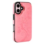 Double Buckle Butterfly Embossing PU Phone Case, For iPhone 16 Plus, For iPhone 16 - Image 2