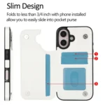 Double Buckle Crazy Horse Texture PU Phone Case, For iPhone 16 Plus, For iPhone 16 - Image 7