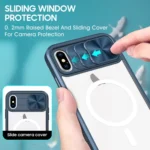 Clear Acrylic + PC + TPU MagSafe Lens Sliding Cover Full Coverage Phone Case, For iPhone XS Max - Image 3