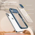 Clear Acrylic + PC + TPU MagSafe Lens Sliding Cover Full Coverage Phone Case, For iPhone XS Max - Image 6