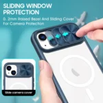 Clear Acrylic + PC + TPU MagSafe Lens Sliding Cover Full Coverage Phone Case, For iPhone 14 / 13, For  iPhone 14 Pro Max - Image 3