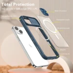 Clear Acrylic + PC + TPU MagSafe Lens Sliding Cover Full Coverage Phone Case, For iPhone 14 / 13, For  iPhone 14 Pro Max - Image 6