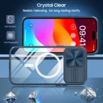 Clear Acrylic + PC + TPU MagSafe Lens Sliding Cover Full Coverage Phone Case, For  iPhone 15 Pro Max, For iPhone 14 Plus - Image 2