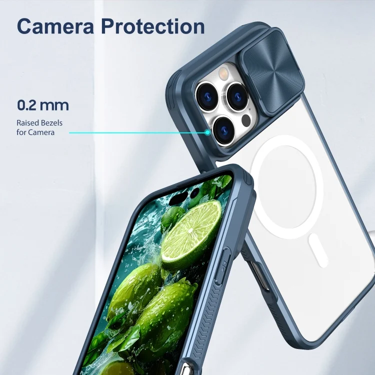 EDA006852810A_4.webp Clear Acrylic + PC + TPU MagSafe Lens Sliding Cover Full Coverage Phone Case, For iPhone 16 Pro Max, For iPhone 16 Pro - Image 5