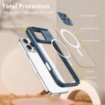 Clear Acrylic + PC + TPU MagSafe Lens Sliding Cover Full Coverage Phone Case, For iPhone 16 Pro Max, For iPhone 16 Pro - Image 6
