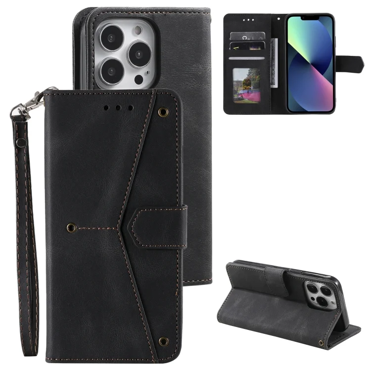 Nail Skin Feel Stitching Calf Texture Leather Phone Case, For iPhone 16 Pro, For iPhone 16 Plus