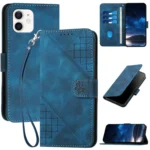 YX0080 Grid Butterfly Embossed Pattern Flip Leather Phone Case with Lanyard, For iPhone 12 mini, For iPhone 11 Pro Max, For iPhone 11
