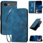 YX0080 Grid Butterfly Embossed Pattern Flip Leather Phone Case with Lanyard, For iPhone 17 Air, iPhone 16e, For iPhone 16 Pro Max