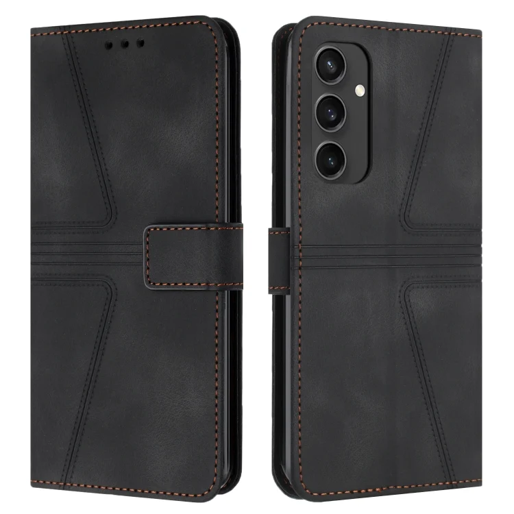 Triangle Solid Color Leather Phone Case, For Samsung Galaxy S24 FE 5G