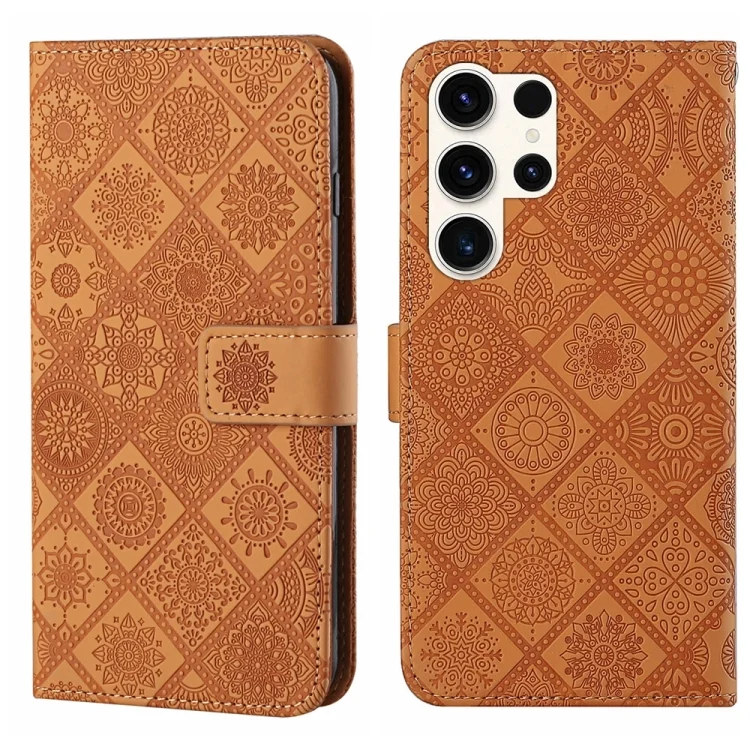 Ethnic Style Embossed Pattern Leather Phone Case, For Samsung Galaxy S25 Ultra 5G, For Samsung Galaxy S24 FE 5G