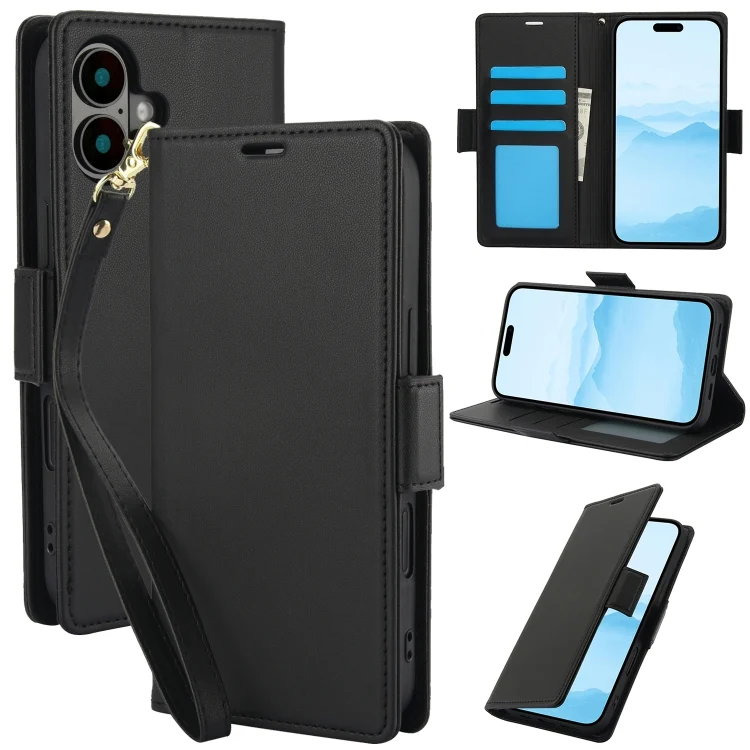 EDA006939616A.webp Side Buckle RFID Anti-theft Leather Phone Case, For iPhone 16, For iPhone 15 Pro Max - Image 1