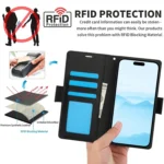 Side Buckle RFID Anti-theft Leather Phone Case, For iPhone 16, For iPhone 15 Pro Max - Image 3
