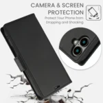 Side Buckle RFID Anti-theft Leather Phone Case, For iPhone 16, For iPhone 15 Pro Max - Image 5