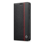 LC.IMEEKE Carbon Fiber Leather Phone Case, For Samsung Galaxy S25 Edge 5G, For Samsung Galaxy S25 5G, For Samsung Galaxy S25+ 5G, For Samsung Galaxy S25 Ultra 5G, For Samsung Galaxy S24 FE 5G - Image 2
