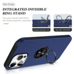 PC + TPU Magnetic Phone Case with Invisible Ring Holder, For iPhone 16 Pro, For iPhone 16 Plus - Image 7