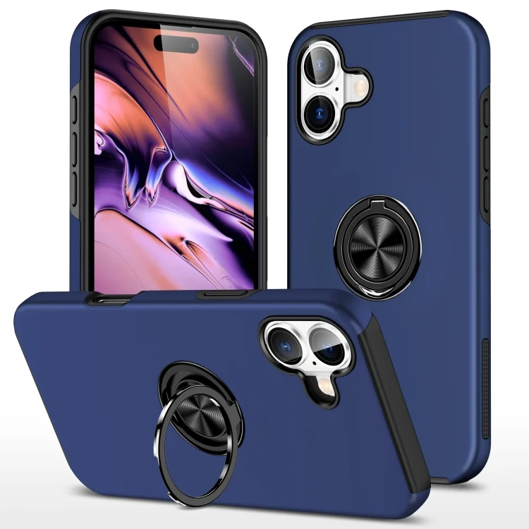 PC + TPU Magnetic Phone Case with Invisible Ring Holder, For iPhone 16