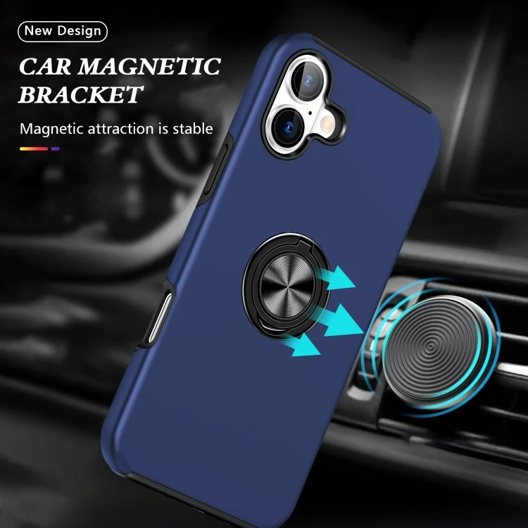 EDA006969304A_1.webp PC + TPU Magnetic Phone Case with Invisible Ring Holder, For iPhone 16 - Image 2
