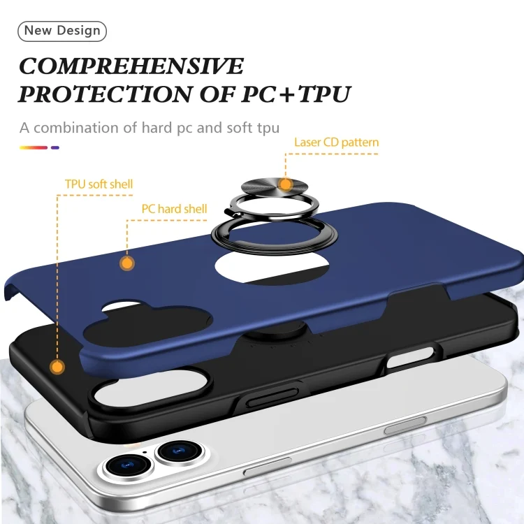 EDA006969304A_3.webp PC + TPU Magnetic Phone Case with Invisible Ring Holder, For iPhone 16 - Image 4