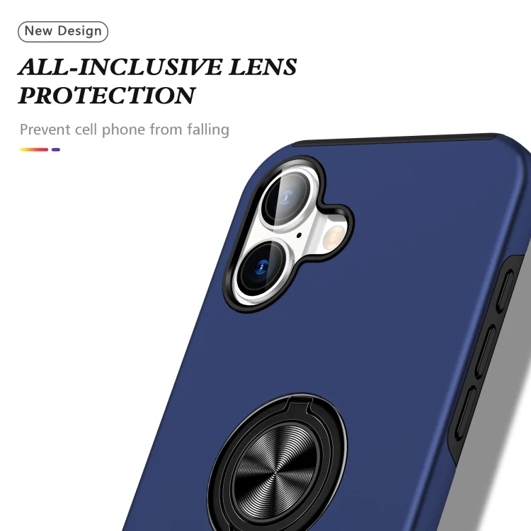 EDA006969304A_5.webp PC + TPU Magnetic Phone Case with Invisible Ring Holder, For iPhone 16 - Image 6